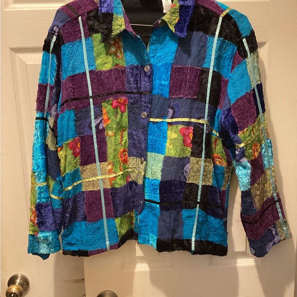 Chico's Multicolor Patchwork Blazer - image 1